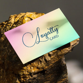 Pastel Holografisch Elegant Script Kalligrafie Klantenkaartje