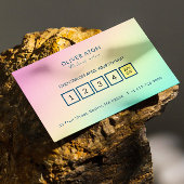 Pastel Holografisch Elegant Script Kalligrafie Klantenkaartje