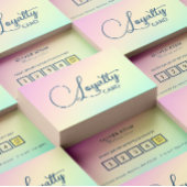 Pastel Holografisch Elegant Script Kalligrafie Klantenkaartje