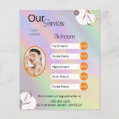 Pastel Holografisch Elegante Lijst van Diensten Flyer (Voorkant)