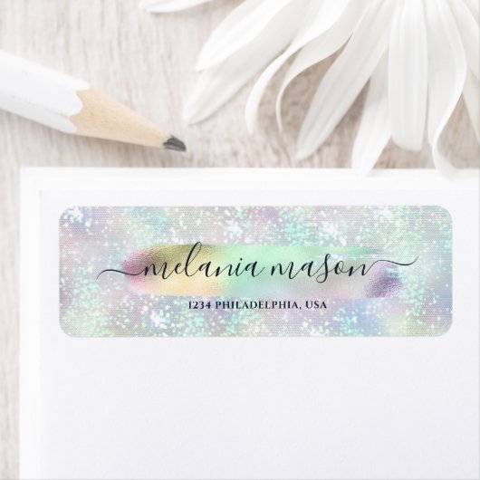 Pastel Holografische Glam Glitter Elegante Sparkle Etiket (Insitu)
