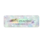 Pastel Holografische Glam Glitter Elegante Sparkle Etiket (Voorkant)