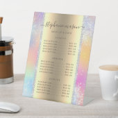 Pastel Holografische Glitter Diamanten Prijs Menu Reclamebord Met Voetstuk (Insitu)