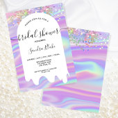 Pastel Holografische Glitter Drips Vrijgezellenfee Kaart