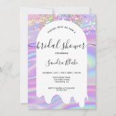 Pastel Holografische Glitter Drips Vrijgezellenfee Kaart (Voorkant)