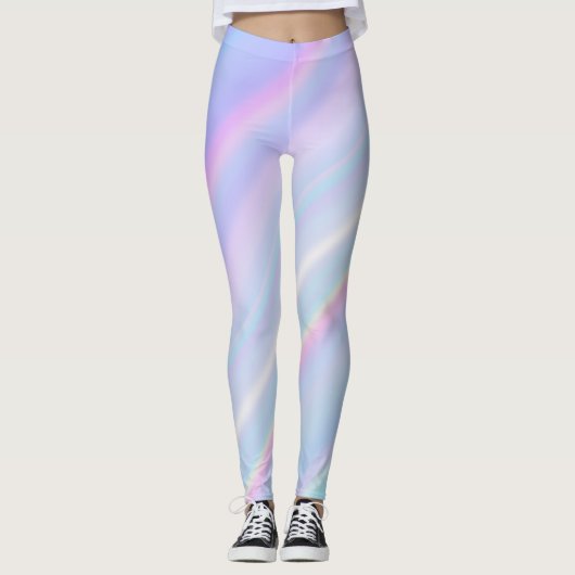 Pastel Holografische Gradiënt Iridescent Leggings (Voorkant)