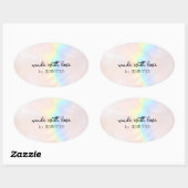 pastel holografische regenboog ovale sticker (Vel)
