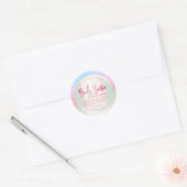 Pastel Holografische Roze Glitter Body Butter Labe Ronde Sticker (Envelop)