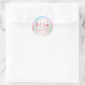 Pastel Holografische Roze Glitter Body Butter Labe Ronde Sticker (Tas)