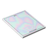 Pastel Holografische Textuur Monogram Initialen Notitieblok (Schuin)