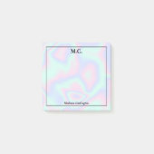 Pastel Holografische Textuur Monogram Initialen Post-it® Notes (Voorkant)