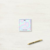 Pastel Holografische Textuur Monogram Initialen Post-it® Notes (Op bureau)
