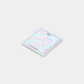Pastel Holografische Textuur Monogram Initialen Post-it® Notes (Schuin)