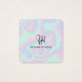 Pastel Holografische Textuur Visitekaartje (Voorkant)