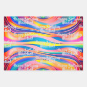 pastel holografische verjaardag inpakpapier (Voorkant 3)
