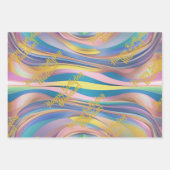pastel holografische verjaardag inpakpapier (Voorkant 2)