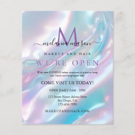 Pastel Holografische Visagist Grand Opening Flyer