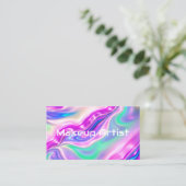 Pastel Holografische Wervel Abstract Visitekaartje (Staand voorkant)