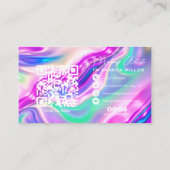 Pastel Holografische Wervel Abstract Visitekaartje (Achterkant)