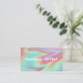Pastel Holografische Wervel Abstract Visitekaartje (Staand voorkant)