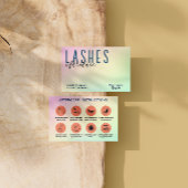 Pastel holografische wimper na zorginstructie visitekaartje