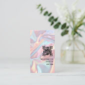 Pastel Hologram Textuur Visitekaartje (Staand voorkant)