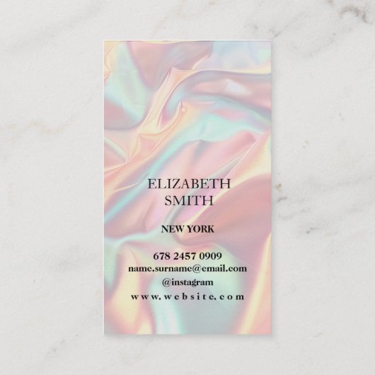 Pastel Hologram Textuur Visitekaartje (Achterkant)