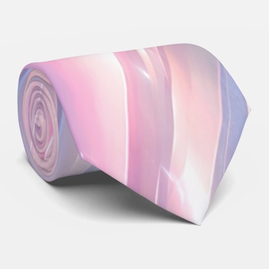 Pastel Holographic Abstract Flow Design Stropdas (Opgerold)