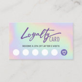 Pastel Holographic Beauty Salon & Spa Customer Klantenkaartje (Voorkant)