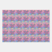 Pastel Holographic Bedankt Script Wrapping Paper (Voorkant 3)