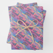 Pastel Holographic Bedankt Script Wrapping Paper (In situ)