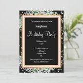 PASTEL HOLOGRAPHIC DUBBELE ZWARTE PINK GOLD BIRTHD KAART (Staand voorkant)