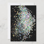 PASTEL HOLOGRAPHIC DUBBELE ZWARTE PINK GOLD BIRTHD KAART (Achterkant)