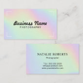Pastel Holographic Elegant Photography Visitekaartje (Voorkant / Achterkant)
