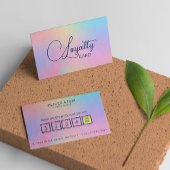 Pastel Holographic Elegant Script Kleding Store Klantenkaartje