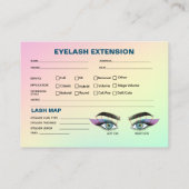 Pastel Holographic Eyelash Extension Record Kaart Visitekaartje (Achterkant)