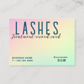 Pastel Holographic Eyelash Extension Record Kaart Visitekaartje (Voorkant)