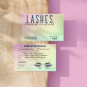Pastel Holographic Eyelash Extension Record Kaart Visitekaartje