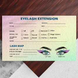 Pastel Holographic Eyelash Extension Record Kaart Visitekaartje