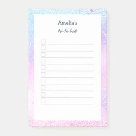 Pastel Holographic Glitter Stars die bedoeld zijn Post-it® Notes