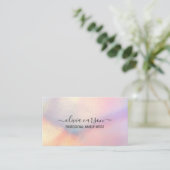 Pastel Holographic Hair Makeup Artist Visitekaartje (Staand voorkant)