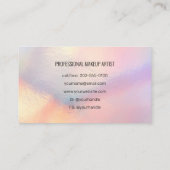 Pastel Holographic Hair Makeup Artist Visitekaartje (Achterkant)