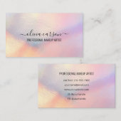 Pastel Holographic Hair Makeup Artist Visitekaartje (Voorkant / Achterkant)
