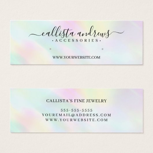 Pastel Holographic Rainbow Earring Display Kaart (Voorkant /achterkant)