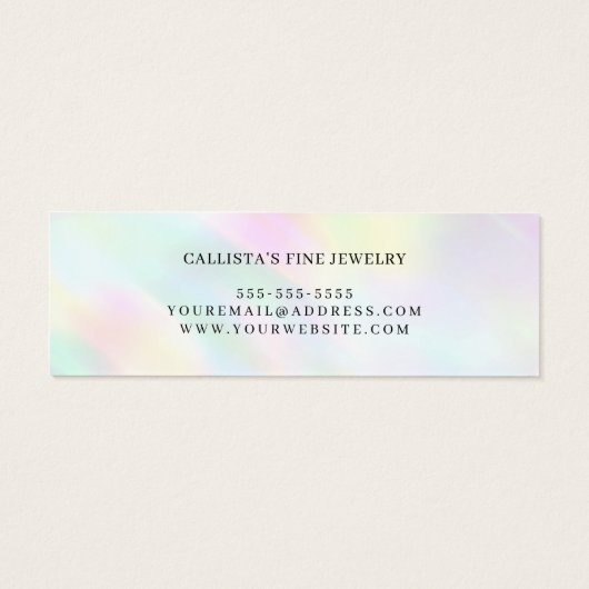 Pastel Holographic Rainbow Earring Display Kaart (Achterkant)