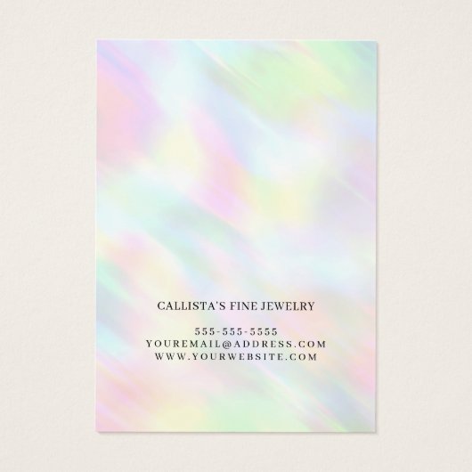Pastel Holographic Rainbow Earring Display Kaart (Achterkant)