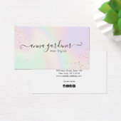 Pastel Holographic Rainbow Glam Gold Splatter Visitekaartje (Bureau)