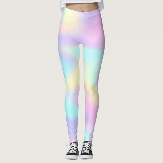Pastel Holographic Rainbow-Leggings Leggings (Voorkant)