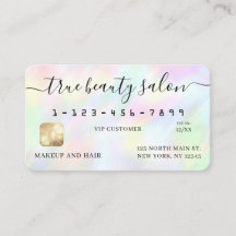 Pastel Holographic Rainbow Signature Credit Kaart