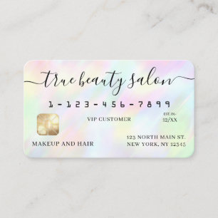 Pastel Holographic Rainbow Signature Credit Kaart Visitekaartje